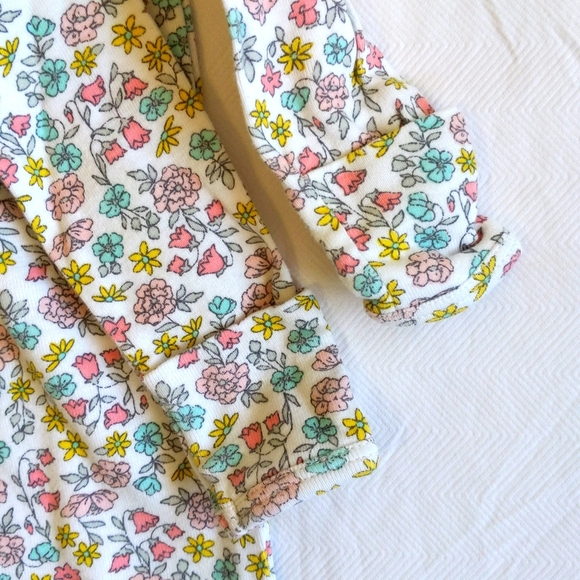 carter's newborn baby girl floral night gown & matching bodysuit diaper shirt - Picture 6 of 9
